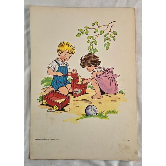 Southern Baptist Church Nursery Pictures Series 1950s 9"‎ x 12" Lot of 7 Lithos - Picture 8 of 9